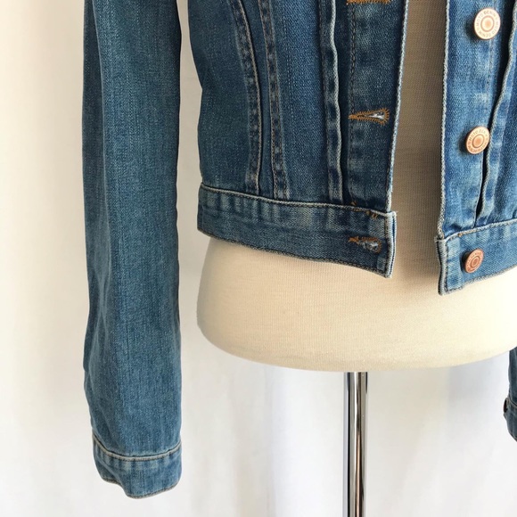 Topshop Moto Blue Denim Jacket Size 4 - Picture 6 of 11